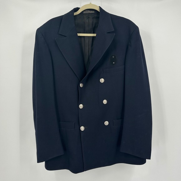 Vintage 1950s Fechheimer Fire Department Uniform Jacket Mens L/XL Wool Blend - Picture 1 of 11